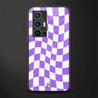 purple white trippy check pattern glass case for vivo x70 pro plus image
