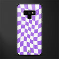 purple white trippy check pattern glass case for samsung galaxy note 9 image