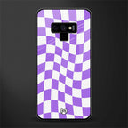 purple white trippy check pattern glass case for samsung galaxy note 9 image