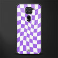 purple white trippy check pattern glass case for redmi note 9 image
