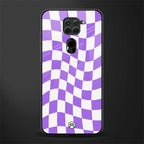 purple white trippy check pattern glass case for redmi note 9 image