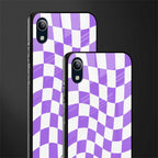 purple white trippy check pattern glass case for vivo y91i image-2