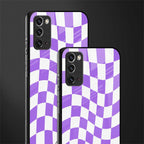 purple white trippy check pattern glass case for samsung galaxy note 20 image-2