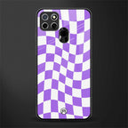 purple white trippy check pattern glass case for realme c25 realme c25s image