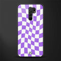 purple white trippy check pattern glass case for redmi 9 prime image