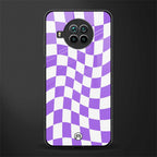 purple white trippy check pattern glass case for mi 10i image