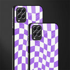 purple white trippy check pattern glass case for samsung galaxy f62 image-2