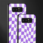 purple white trippy check pattern glass case for samsung galaxy note 8 image-2