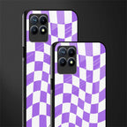 purple white trippy check pattern glass case for realme narzo 50 image-2