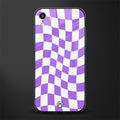 purple white trippy check pattern glass case for iphone xr image