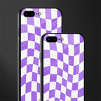 purple white trippy check pattern glass case for iphone 7 plus image-2