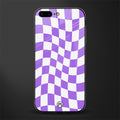 purple white trippy check pattern glass case for iphone 7 plus image