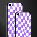 purple white trippy check pattern glass case for iphone 7 image-2