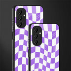 purple white trippy check pattern back phone cover | glass case for samsung galaxy a14 5g