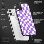 purple white trippy check pattern glass case for mi 11 lite image-4