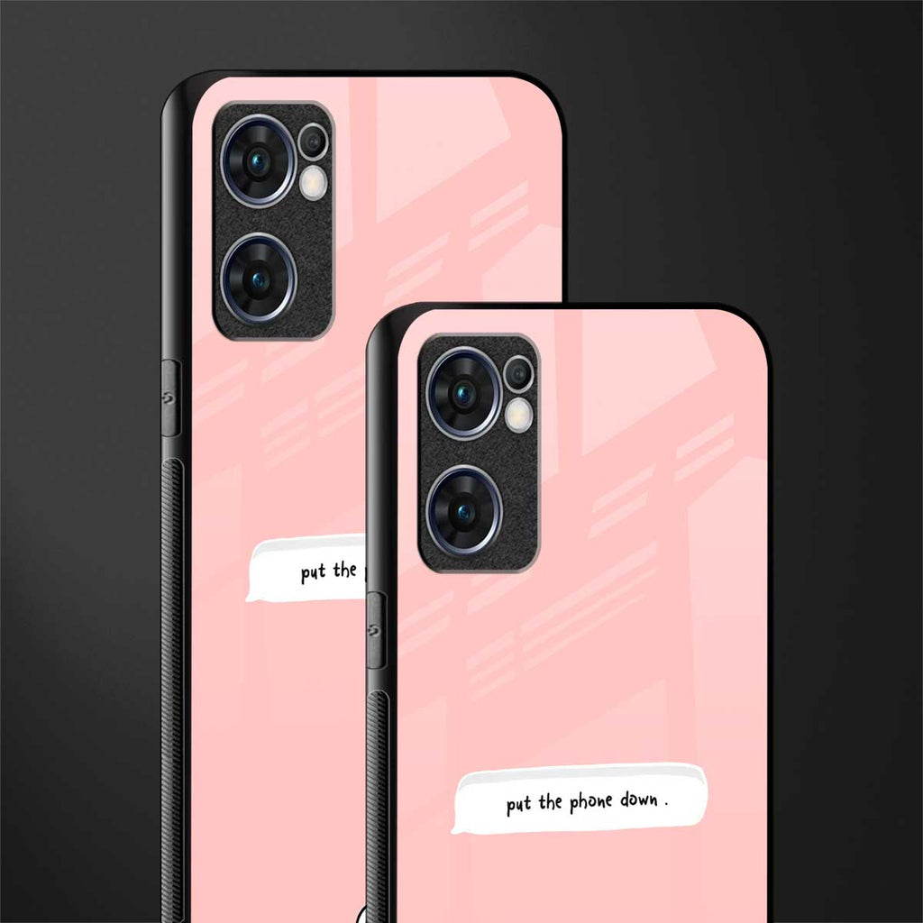 put the phone down glass case for oppo reno7 5g image-2