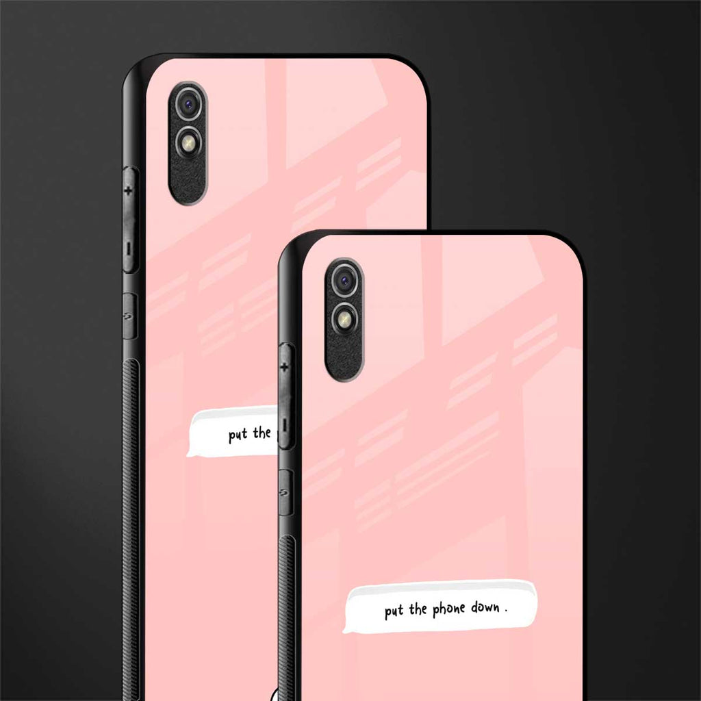 put the phone down glass case for redmi 9a image-2