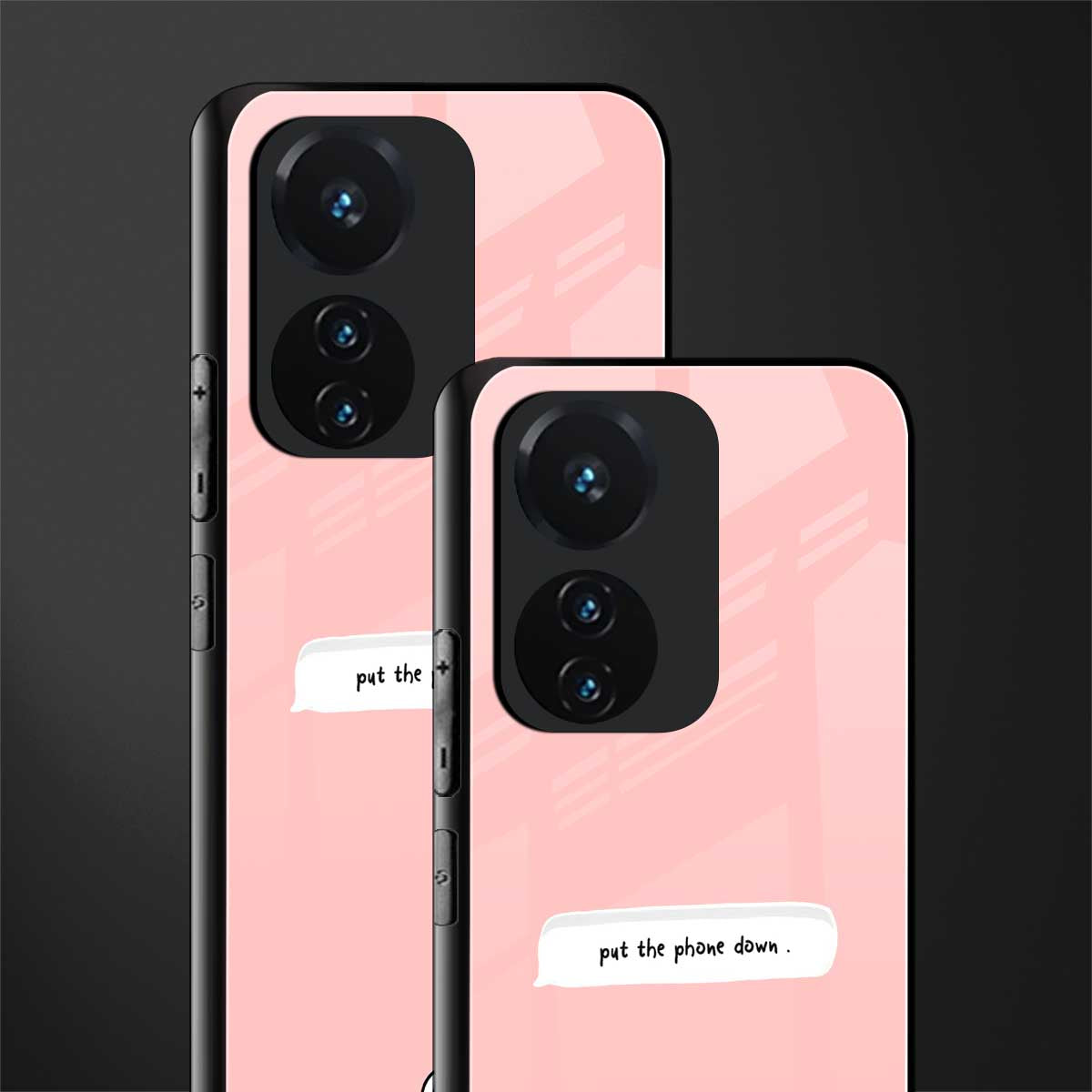 put the phone down back phone cover | glass case for vivo t1 44w 4g