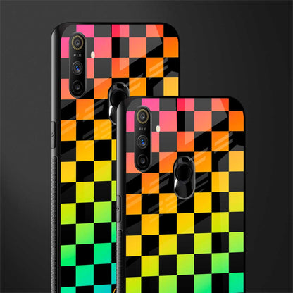 rainbow check pattern glass case for realme narzo 20a image-2