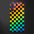 rainbow check pattern glass case for oppo reno 3 pro image