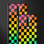 rainbow check pattern glass case for oppo reno 2f image-2