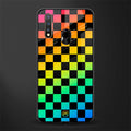rainbow check pattern glass case for vivo u20 image