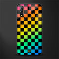 rainbow check pattern glass case for vivo s1 image