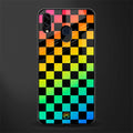 rainbow check pattern glass case for samsung galaxy m10s image
