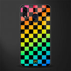 rainbow check pattern glass case for samsung galaxy m10s image