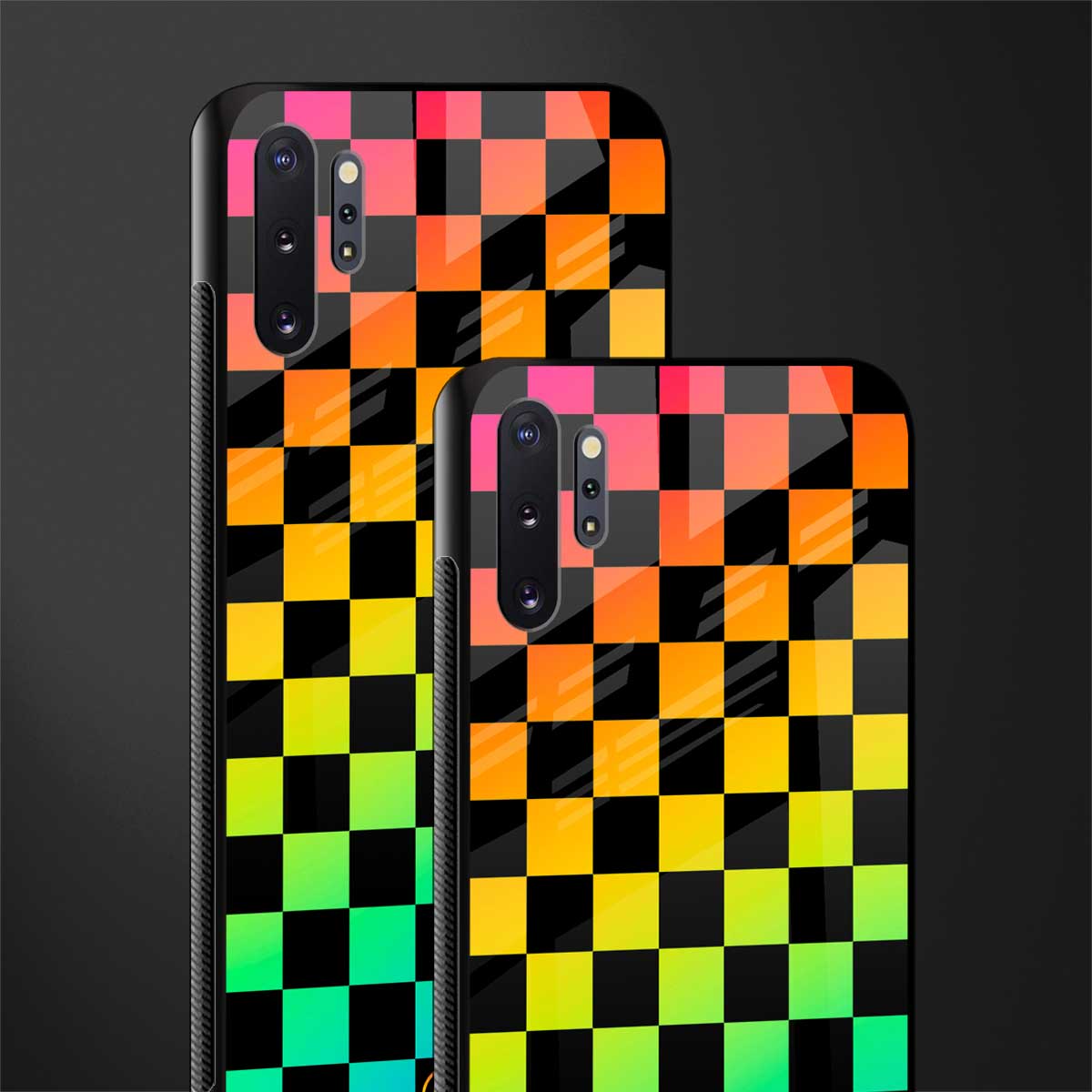 rainbow check pattern glass case for samsung galaxy note 10 plus image-2