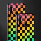 rainbow check pattern glass case for redmi note 8 image-2