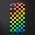 rainbow check pattern glass case for realme 6i image
