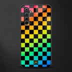 rainbow check pattern glass case for realme 6i image