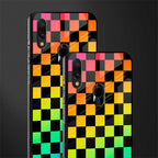 rainbow check pattern glass case for redmi note 7 image-2