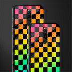 rainbow check pattern glass case for redmi 8 image-2