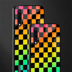 rainbow check pattern glass case for mi a3 redmi a3 image-2