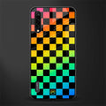 rainbow check pattern glass case for mi a3 redmi a3 image