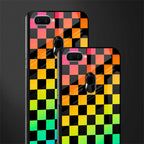 rainbow check pattern glass case for oppo a7 image-2