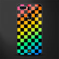 rainbow check pattern glass case for oppo a7 image