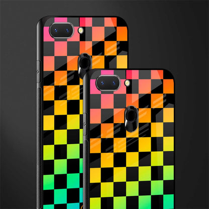 rainbow check pattern glass case for oppo a5 image-2