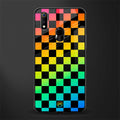 rainbow check pattern glass case for realme 3 pro image