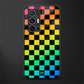 rainbow check pattern glass case for vivo x70 pro plus image