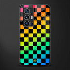 rainbow check pattern glass case for vivo x70 pro plus image