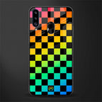 rainbow check pattern glass case for samsung galaxy a20s image