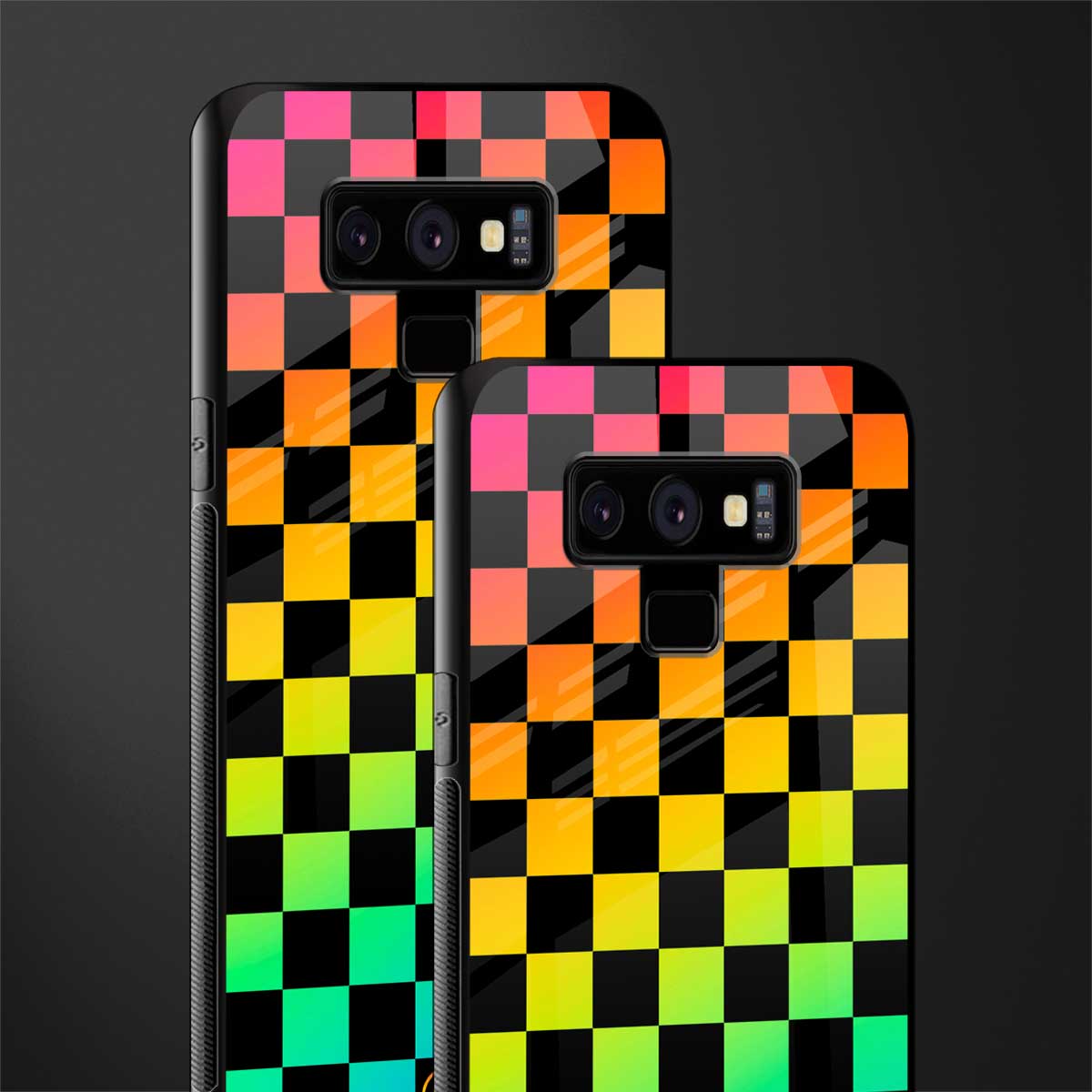rainbow check pattern glass case for samsung galaxy note 9 image-2