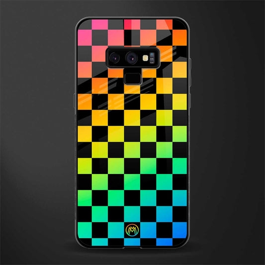 rainbow check pattern glass case for samsung galaxy note 9 image