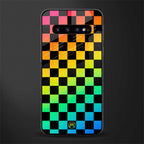 rainbow check pattern glass case for samsung galaxy s10 plus image