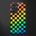 rainbow check pattern glass case for samsung galaxy s21 ultra image