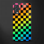 rainbow check pattern glass case for oneplus nord 2 5g image