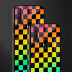 rainbow check pattern glass case for vivo y17 image-2